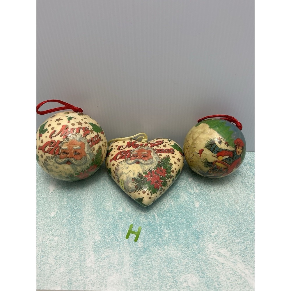 Dover 1989 Lot 3 x Victorian Postcard Christmas‎ Ornaments Heart FLAW